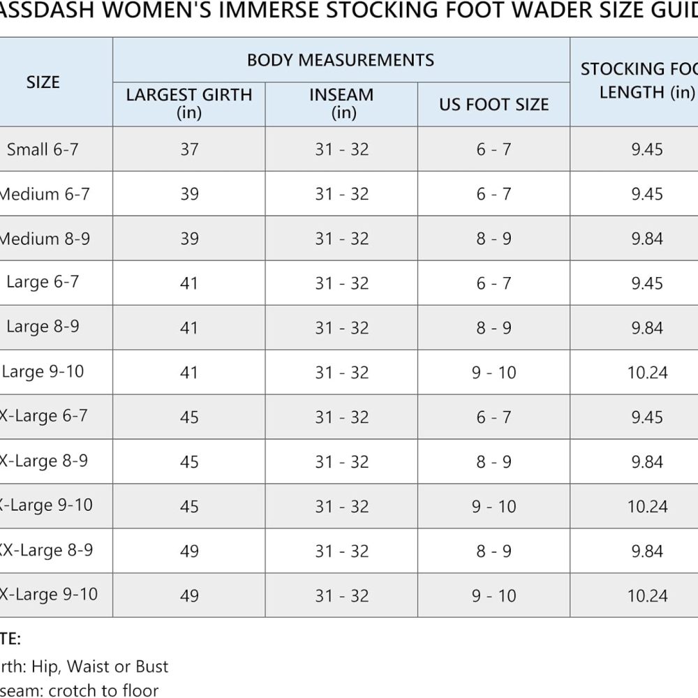 BASSDASH IMMERSE Women’s Breathable Stocking Foot Fishing Waders Waterproof Lightweight Chest Wader - Image 3