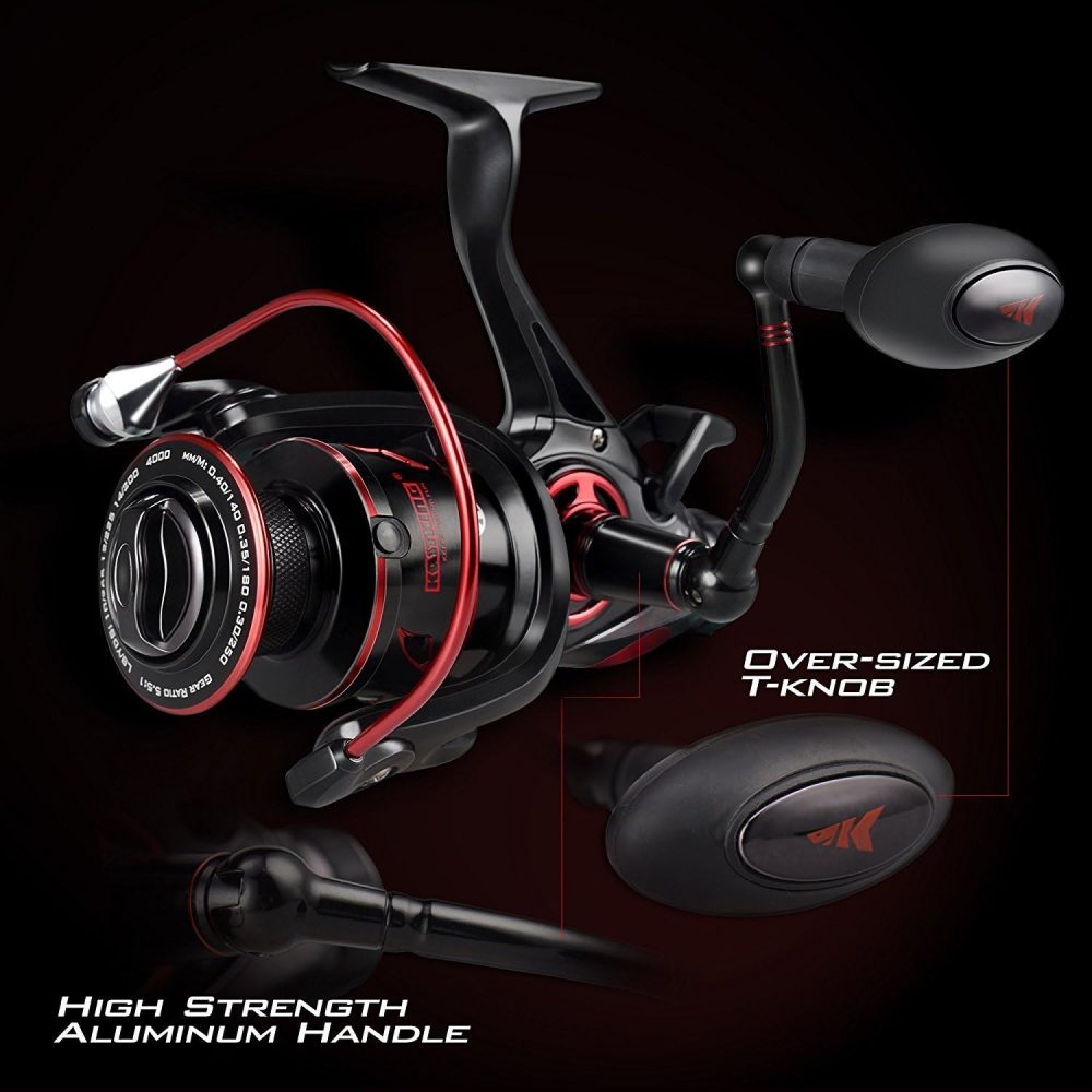 KastKing Sharky Baitfeeder III Spinning Reel 10+1 Shielded Stainless Steel BB - Carbon Fiber Drag for Live Liner Bait Fishing Action - Image 6